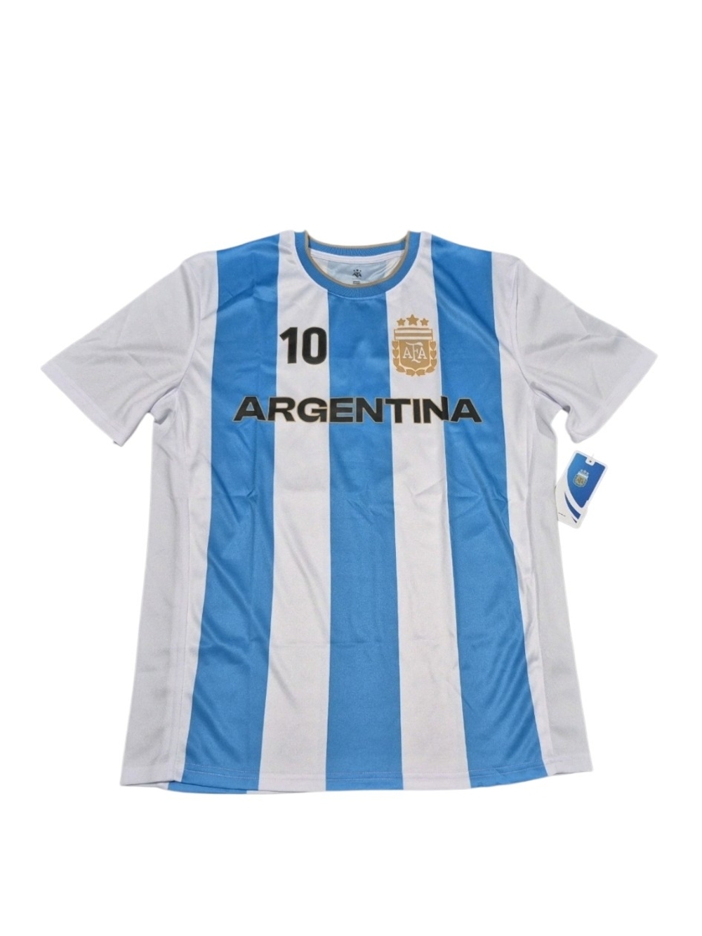 Argentina Messi #10 Soccer Jersey NWT Adult M L Blue White Football Shirt